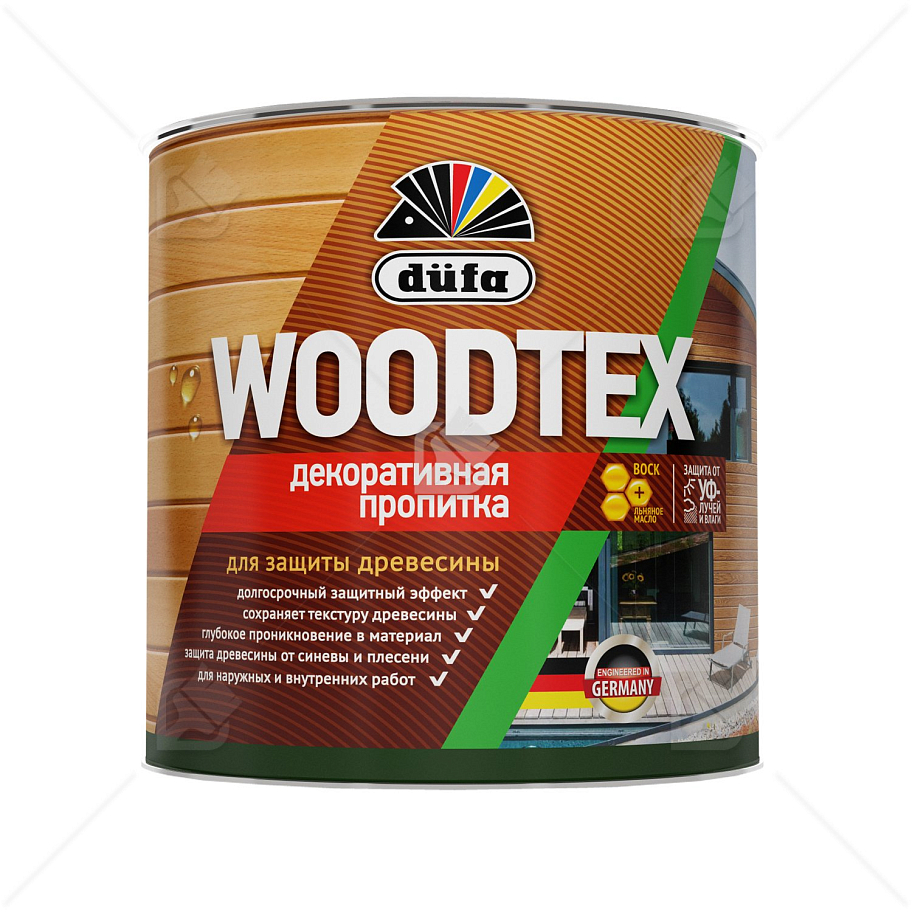 Пропитка декоративная для защиты древесины алкидная Dufa Woodtex тик 3 л.
