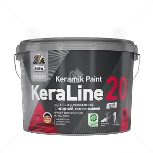 Краска для влажных помещений Dufa Premium KeraLine Keramik Paint 20 полуматовая белая база 1 9 л.