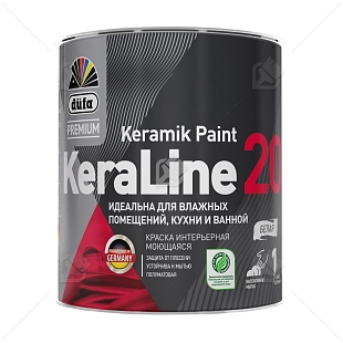 Краска для влажных помещений Dufa Premium KeraLine Keramik Paint 20 полуматовая белая база 1 2,5 л.