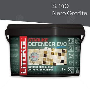 Затирка эпоксидная Litokol Starlike Defender Evo S.140 чёрный графит 1 кг.
