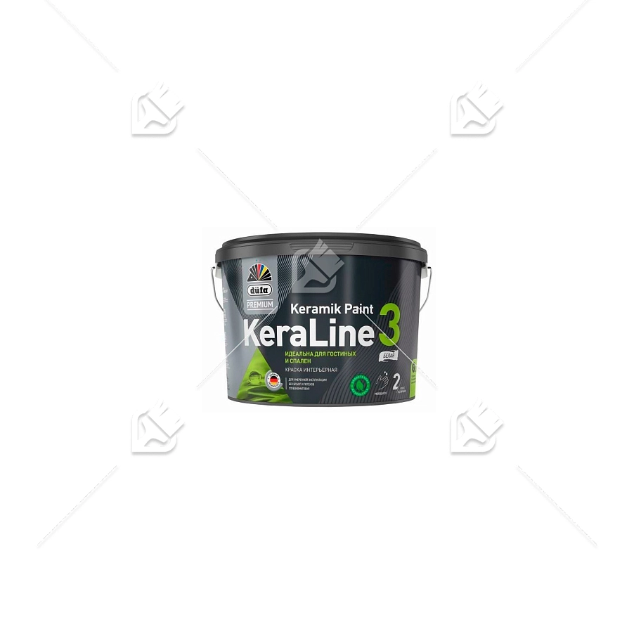 Краска для стен и потолков Dufa Premium KeraLine Keramik Paint 3 глубокоматовая прозрачная база 3 9 л.