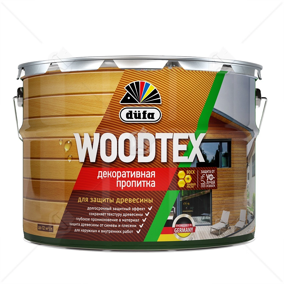 Пропитка декоративная для защиты древесины алкидная Dufa Woodtex рябина 10 л.