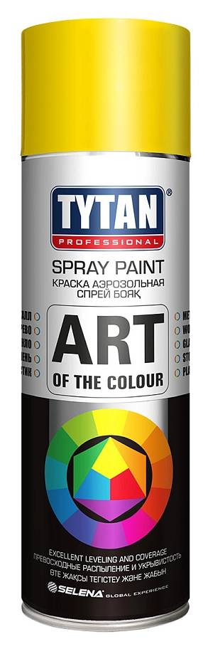 Краска универсальная аэрозольная акриловая Tytan Professional Art of the colour RAL 1018 желтая 400 мл.