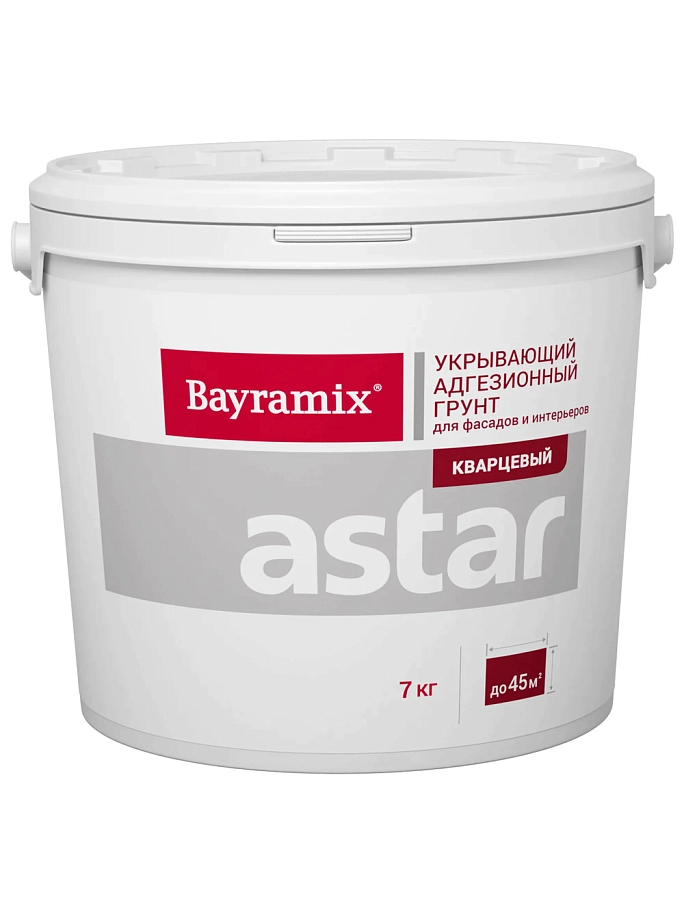 Bayramix Astar грунт с кварцевым наполнителем для внутренних и наружных работ 7кг (В1-белая база)