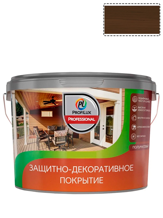Лак для деревянных панелей акриловый защитно-декоративный Profilux Professional палисандр 2,5 л
