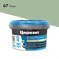 Затирка для швов до 10 мм водоотталкивающая Церезит СЕ 40 Аквасатик 67 киви 2 кг