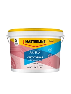 Краска акриловая Masterline Akrikor Структурная белая 9 л