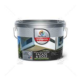 Краска фасадная акриловая Profilux Professional Faсade & Socle глубокоматовая 13 кг.