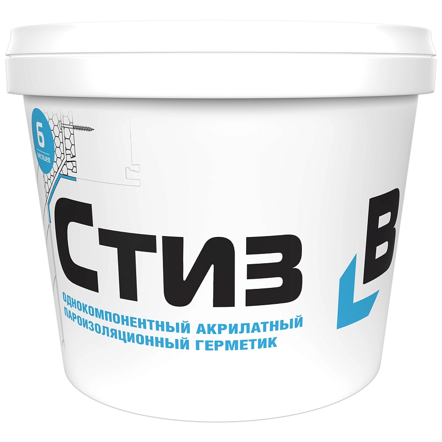 Герметик акрилатный пароизоляционный Сази Стиз В белый 3 кг.