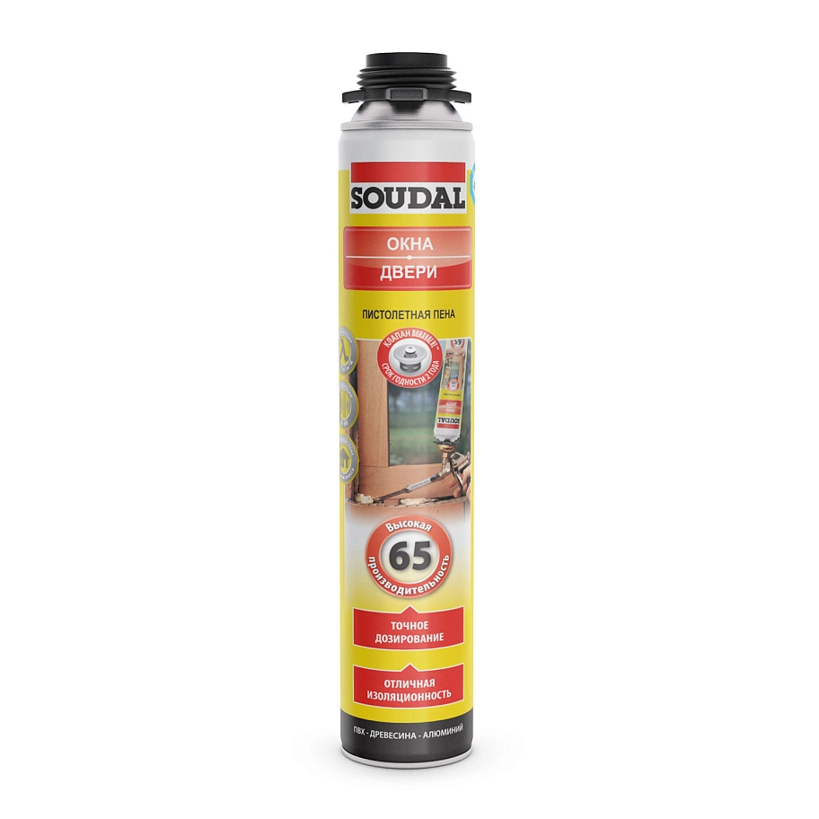 Пена профеcсиональная Soudal Окна-Двери 65 820 мл