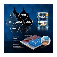 Краска для металлических поверхностей алкидная Hammerite молотковая RAL 7042 серая 2 л