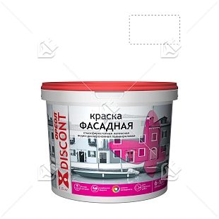 Краска фасадная полиакриловая Ореол Дисконт матовая белая 1,5 кг. 