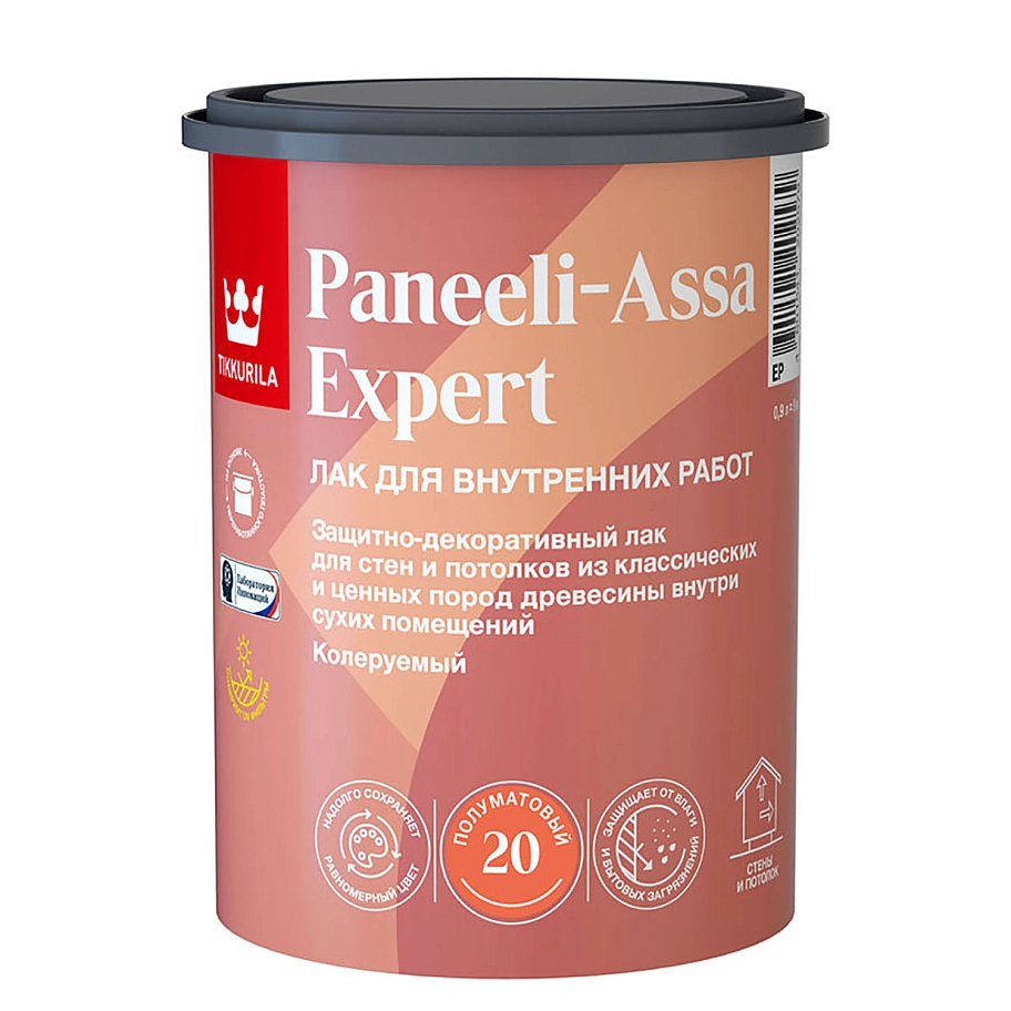 Лак интерьерный Tikkurila PANEELI-ASSA EXPERT EP полуматовый 0,9л