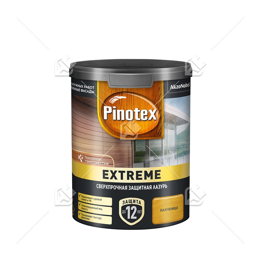 Пропитка декоративная для защиты древесины Pinotex Extreme калужница полуматовая 0,9 л