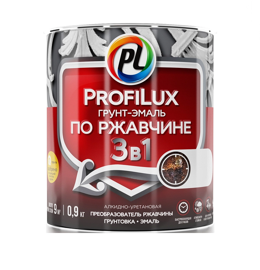 Грунт-эмаль на ржавчину 3 в 1 Profilux полуматовая зелёная 0,9 кг.