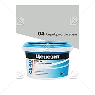 Затирка для швов до 10 мм водоотталкивающая Церезит СЕ 40 Аквасатик 04 серебристо-серая 2 кг