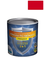 Грунт-эмаль 3 в 1 Технолюкс гладкая красная 1,9 кг