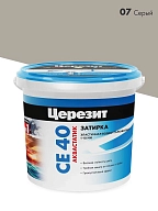 Затирка для швов до 10 мм водоотталкивающая Церезит СЕ 40 Аквастатик 07 серая 1 кг