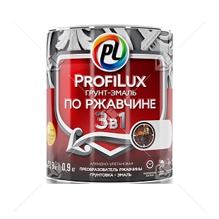 Грунт-эмаль на ржавчину 3 в 1 Profilux полуматовая серая 0,9 кг.