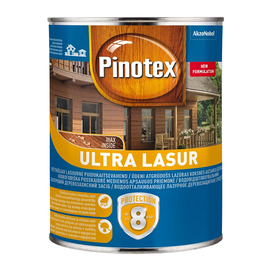 Пропитка декоративная для защиты древесины Pinotex Ultra AWB полуглянцевая красное дерево 1 л