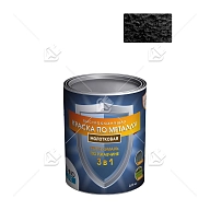 Грунт-эмаль 3 в 1 Технолюкс молотковая черная 0,8 кг