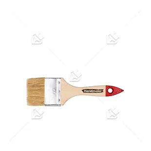 Кисть плоская Handmaler светлая натуральная щетина деревянная лакированная ручка 60 мм.