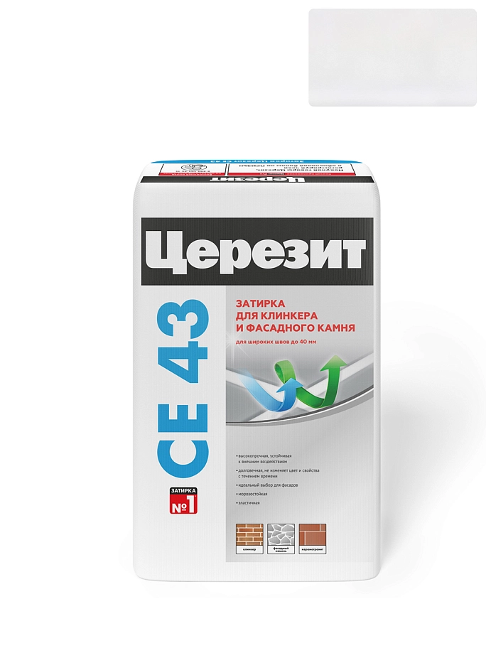 Затирка для широких швов от 5 до 40 мм Церезит CE 43 Super Strong дымчато-белая 25 кг